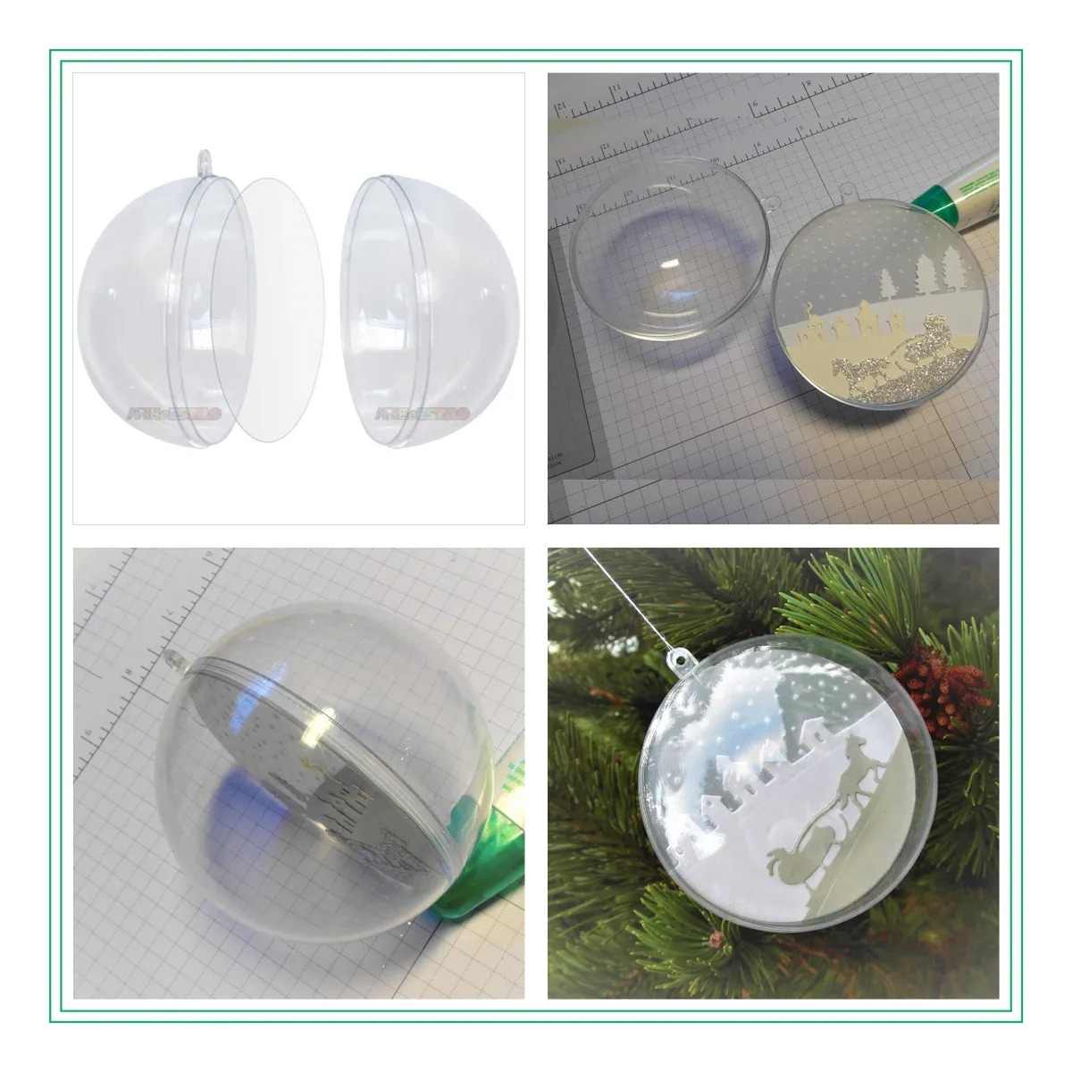 BOLA ACRILICA NATAL P PERSONALIZAR 7,0CM